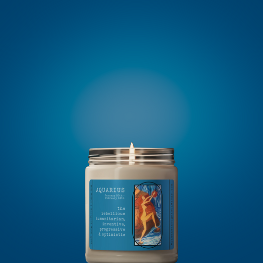 Astrology Candle: Aquarius In Color