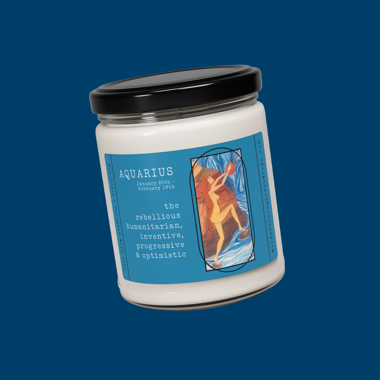 Astrology Candle: Aquarius In Color